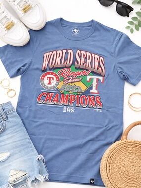 Texas Rangers 2023 World Series Champions T-Shirt ‘47 Brand Small Blue MLB